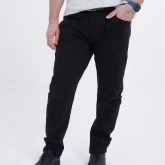 Брюки хлопковые черные, вид спереди