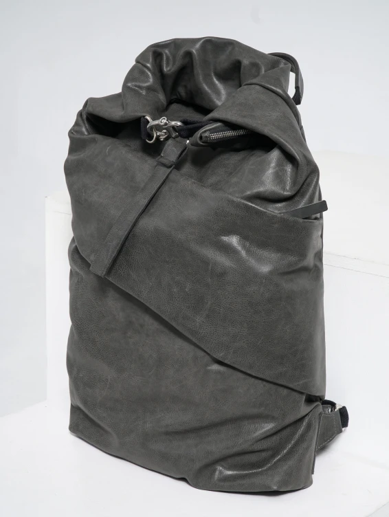 Роллтоп кожаный темно-серый