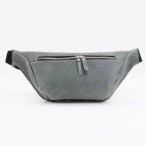 Кожаная поясная сумка серая с винтажным эффектом