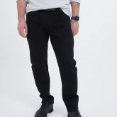 Брюки хлопковые черные, вид спереди