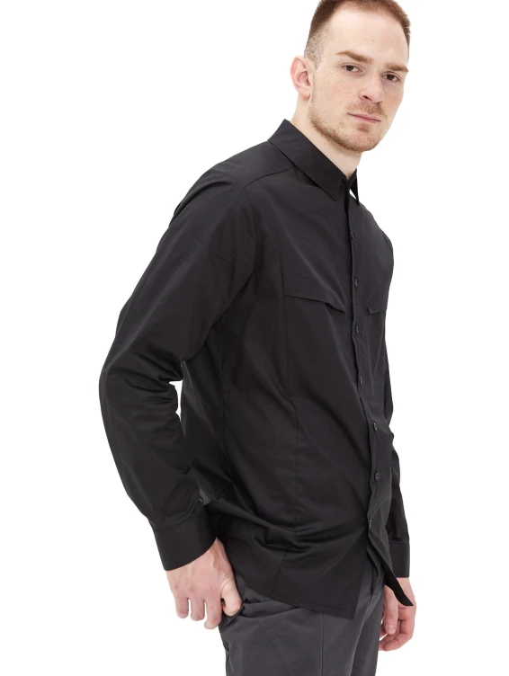 Рубашка с нагрудными карманами черная