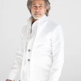 Жакет кирзовый белый, вид спереди