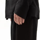 Жакет льняной черный, крупный план