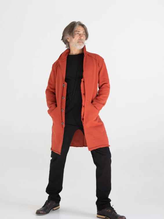 Сюртук трикотажный терракотовый