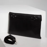 Кожаная сумка-папка для ноутбука черная - изображение 8