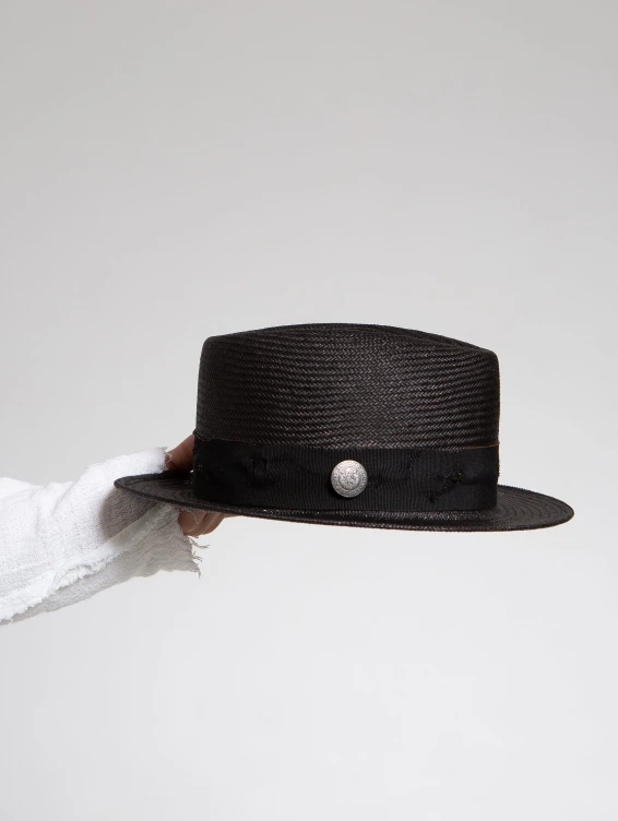 Соломенная шляпа Макс черная