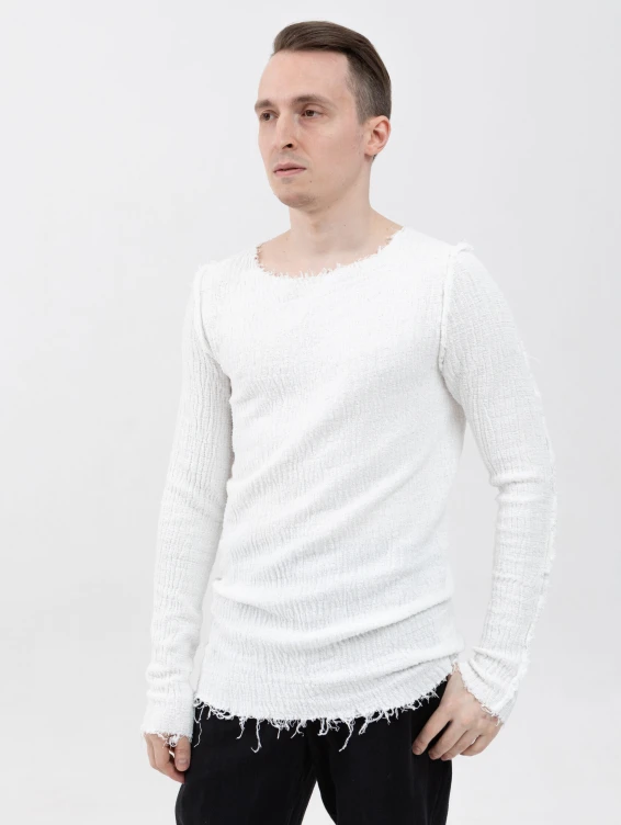 Хлопковая белая фуфайка