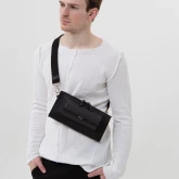 Кожаная сумка с очечником черная - изображение 6