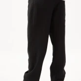 Брюки льняные свободные черные, вид сбоку