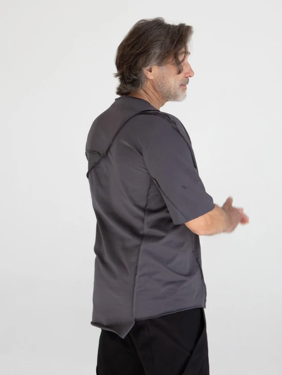 Асимметричная футболка темно-серая