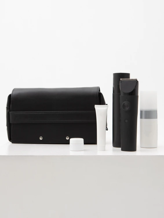 Несессер кожаный черный