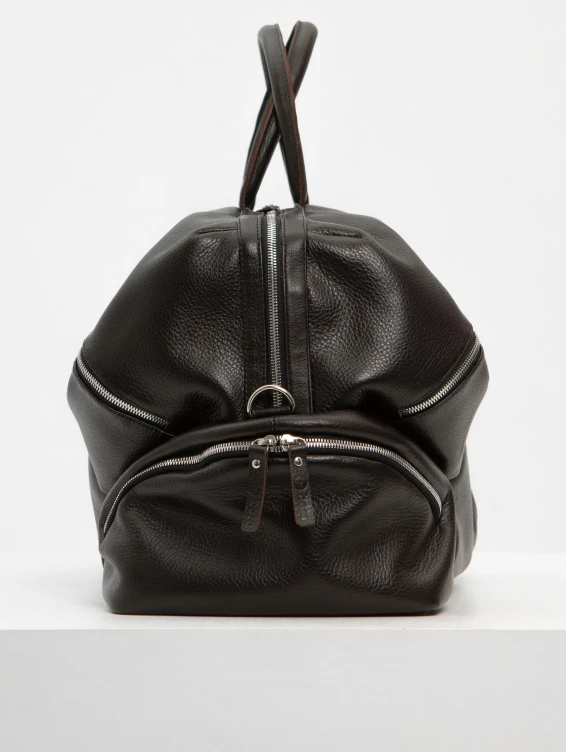 Кожаный саквояж коричневый