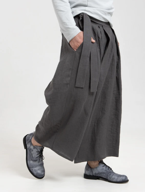 Хакама льняные серые