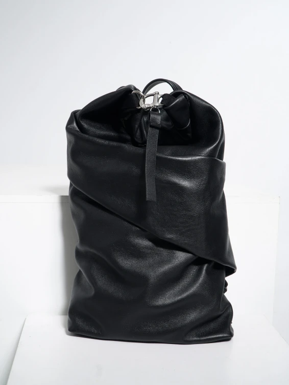 Роллтоп кожаный черный