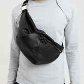 Кожаная поясная сумка Rock черная - изображение 2