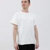 Асимметричная футболка с подвернутыми рукавами белая