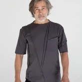 Асимметричная футболка темно-серая