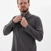 Хлопковая темная рубашка на кнопках