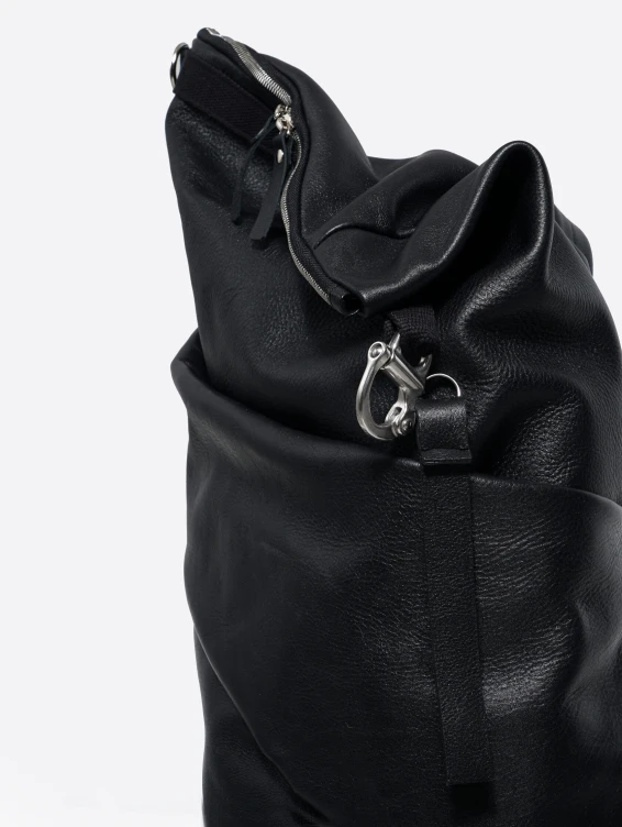 Роллтоп кожаный черный