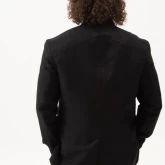 Жакет льняной черный, вид сзади