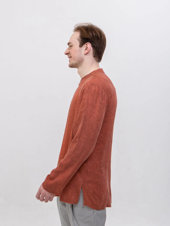 Рубашка бохо терракотовая