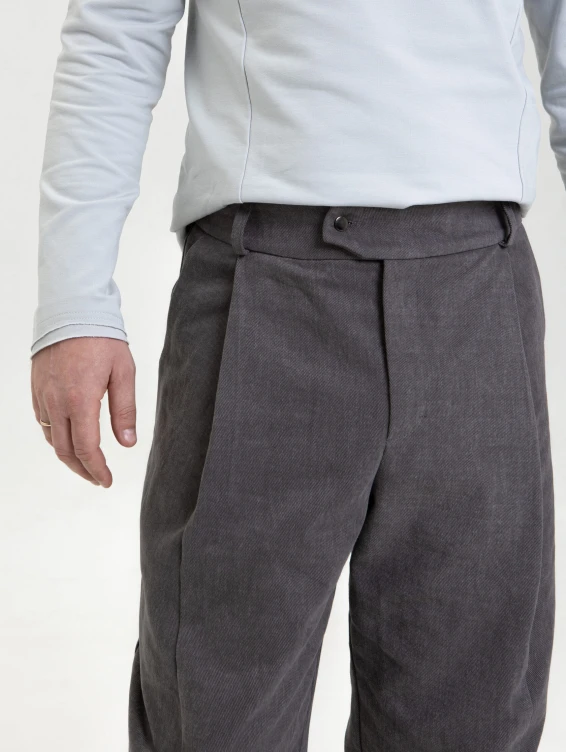 Брюки из джинсы серые