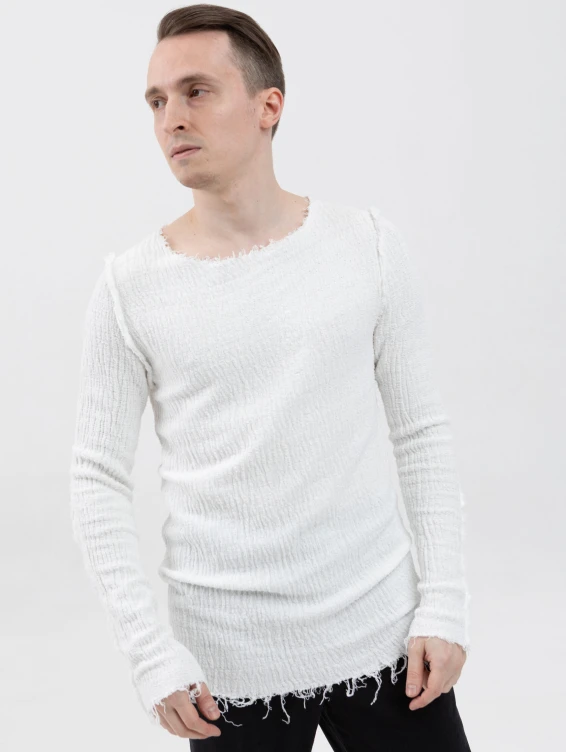 Хлопковая белая фуфайка