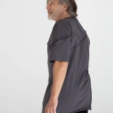 Асимметричная футболка темно-серая, вид сбоку