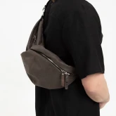 Кожаная поясная сумка Rock коричневая, вид сбоку