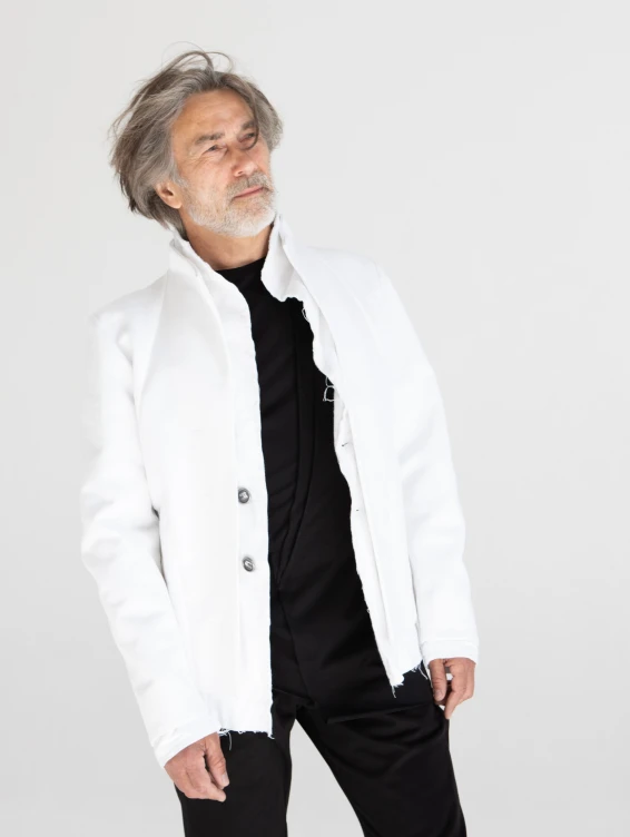 Жакет кирзовый белый