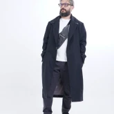 Кожаная сумка-карман темно-серого цвета - изображение 5