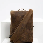 Рюкзак кожаный коричневый с винтажным эффектом