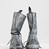 Высокие кожаные ботинки на шнуровке Burning Man, вид сзади