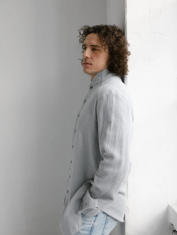 Рубашка из муслина серая