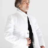 Жакет кирзовый белый, вид спереди