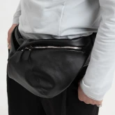 Кожаная поясная сумка Rock черная - изображение 6