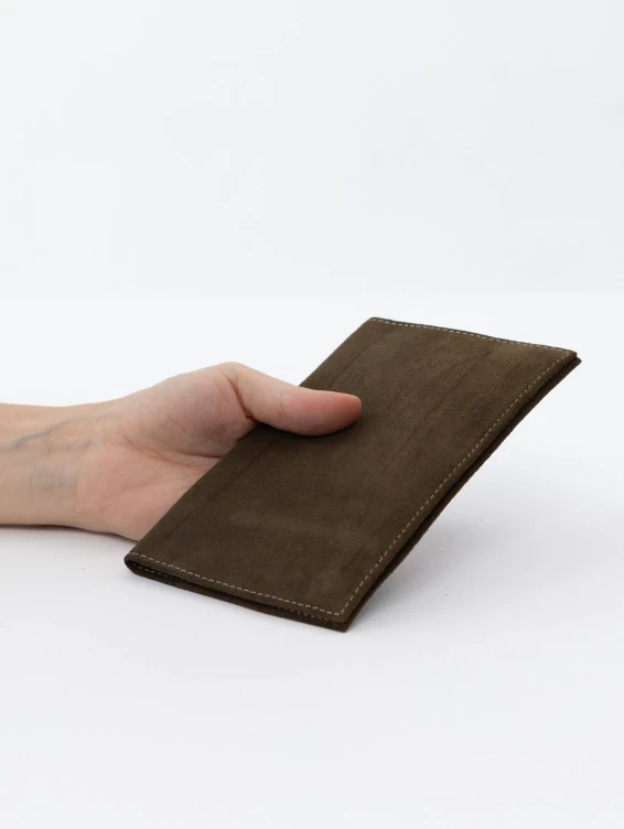 Кожаное портмоне водителя зеленое