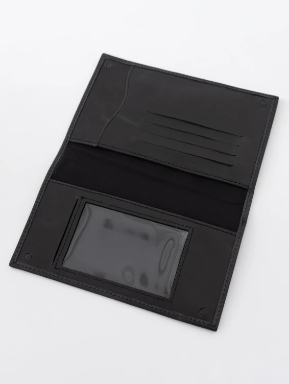 Кожаное портмоне водителя темно-серое