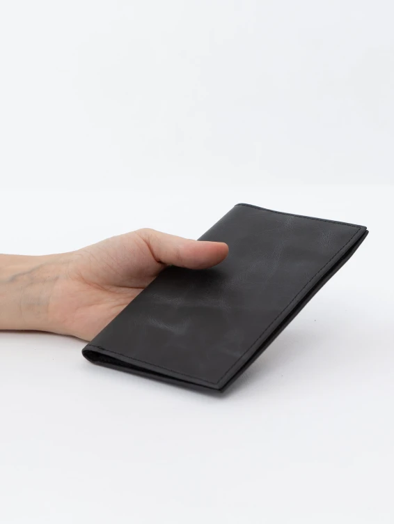 Кожаное портмоне водителя темно-серое