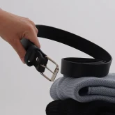 Кожаный черный ремень