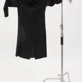 Длинная черная рубашка из вискозы