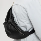 Кожаная поясная сумка Rock черная - изображение 3