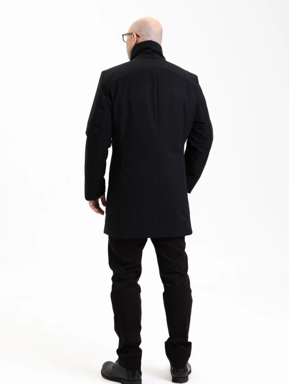 Пальто зимнее средней длины черное