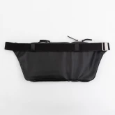 Большая кожаная поясная сумка черная, вид сзади