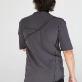 Асимметричная футболка темно-серая, вид сзади