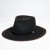 Фетровая шляпа черная жженая