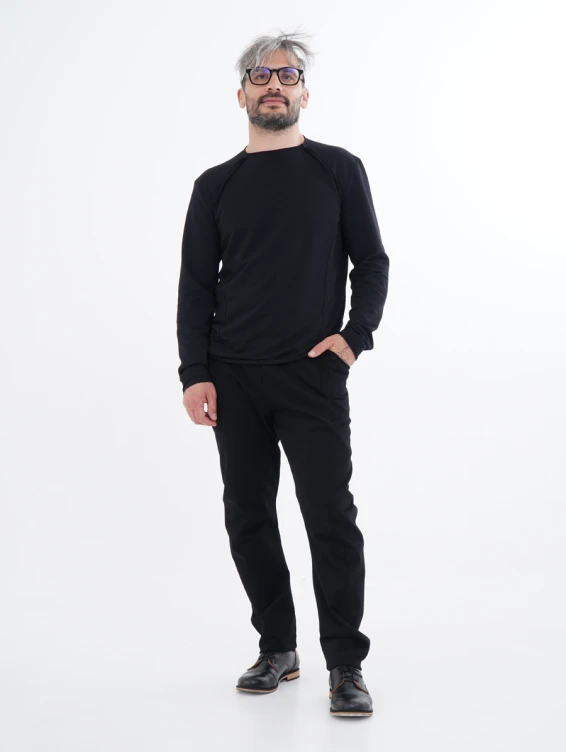 Брюки на болтах черные