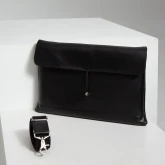 Кожаная сумка-папка для ноутбука черная - изображение 7