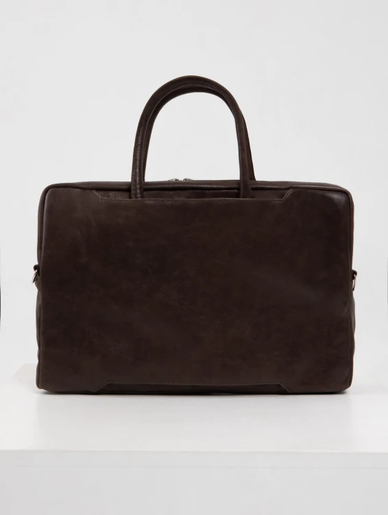 Кожаная сумка для ноутбука коричневая