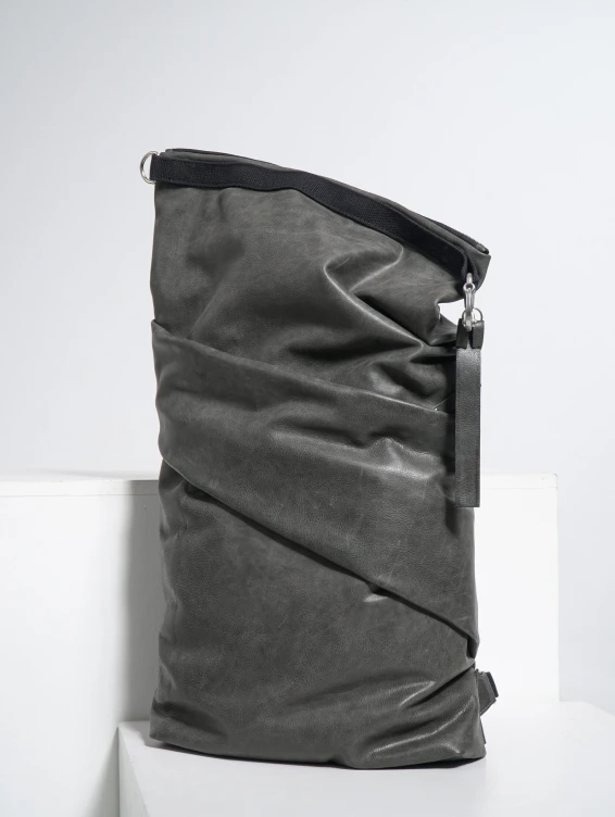 Роллтоп кожаный темно-серый